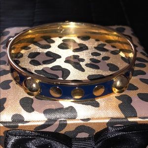 C.Wonder Navy and Gold Polka Dot Bangle